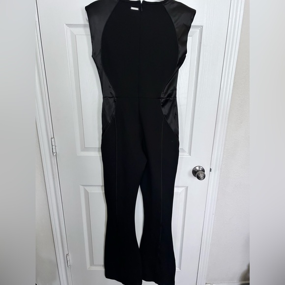 Manière De Voir, Satin Contour Flared Jumpsuit - Black Size 12 - Picture 8 of 12